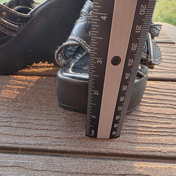 Women's Black Wedge Shoes - Picture 2 of 5